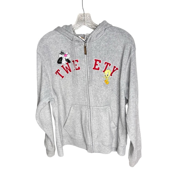 Warner Bros. Jackets & Blazers - Vintage Looney Tunes Unisex Medium Warner Bros. Gray Sylvester Tweety Hoodie SZM